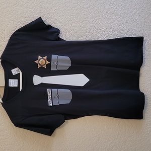 Medium Ladies Costume (prison guard) black tshirt.